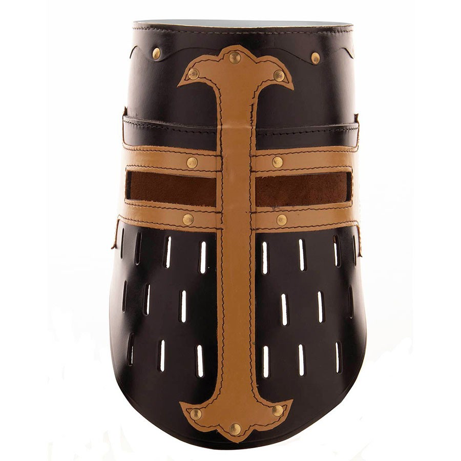 Gran Yelmo Cruzados, cuero negro