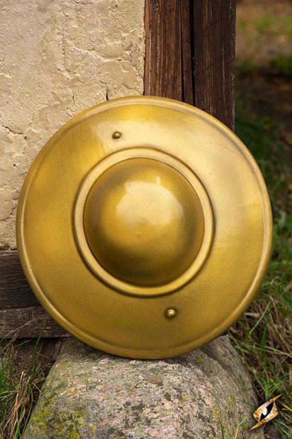 Escudo LARP esgrima medieval, látex dorado