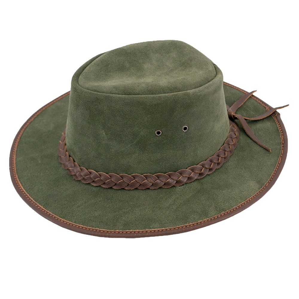 Sombrero verde de vaquero lejano oeste