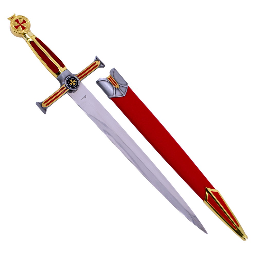 Daga Templaria dorada, puño terciopelo