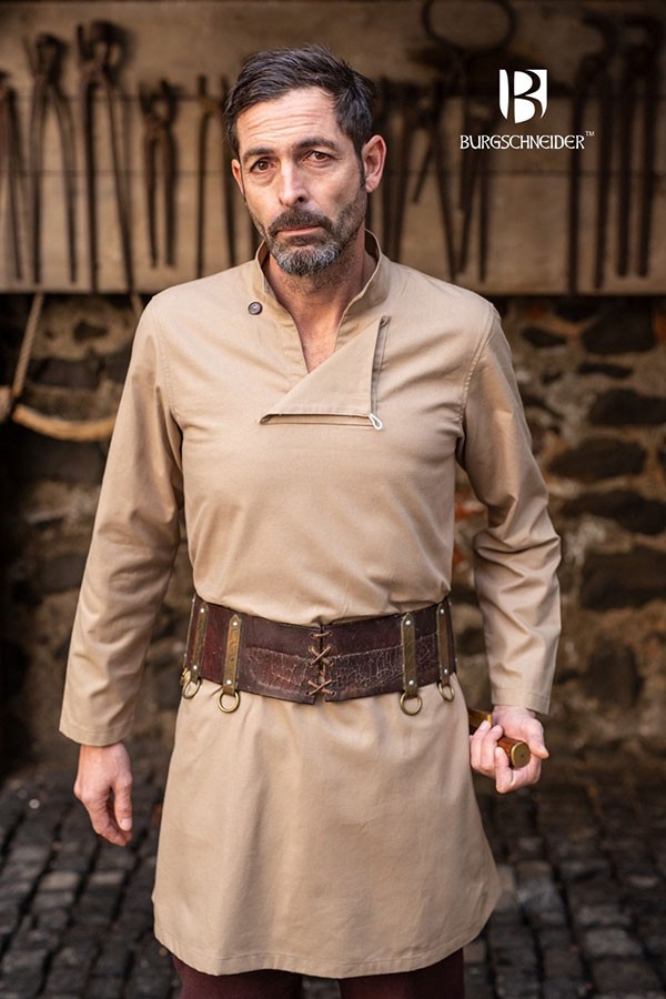 Túnica medieval de hombre Einarr, cáñamo