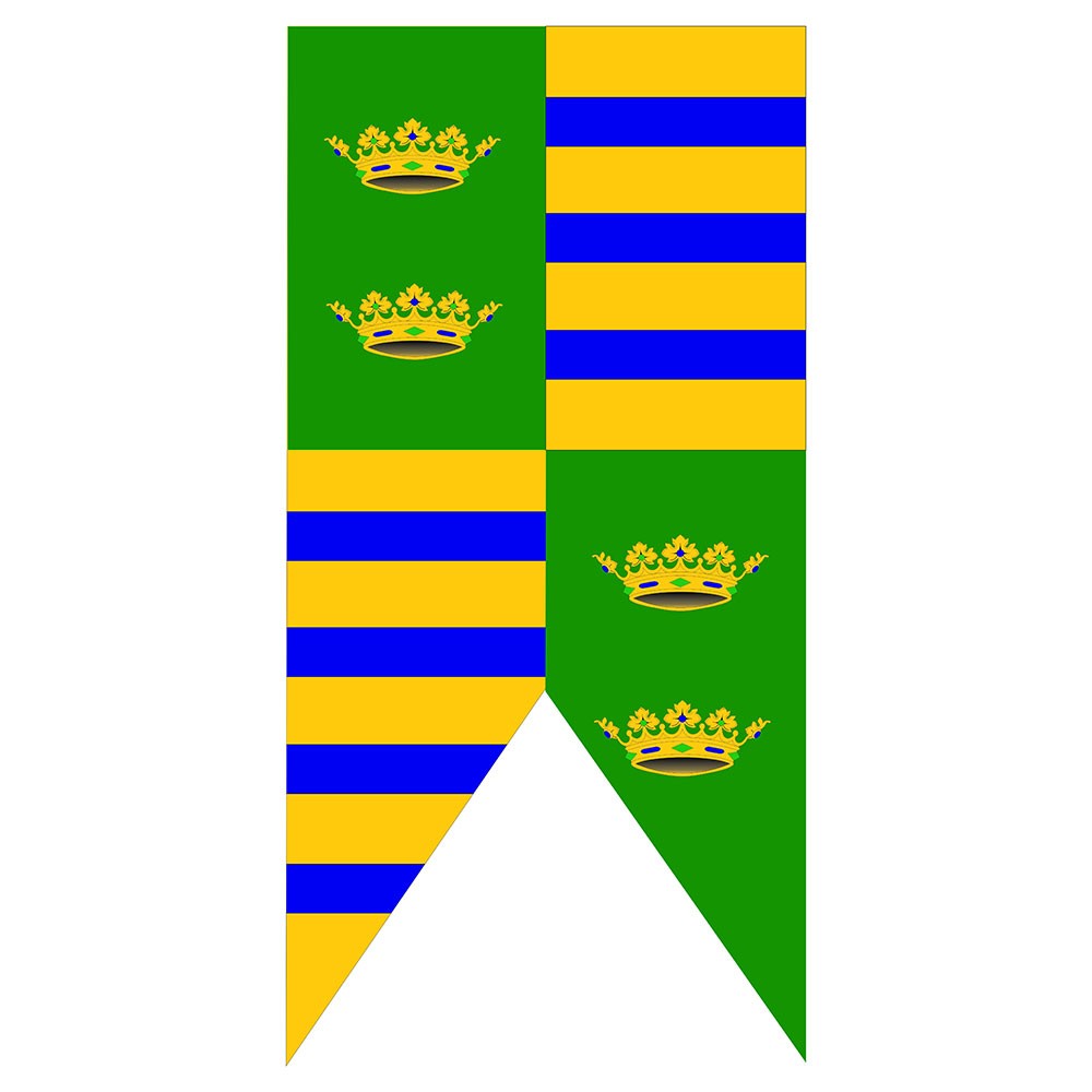 Estandarte Medieval Cuartelado Coronas