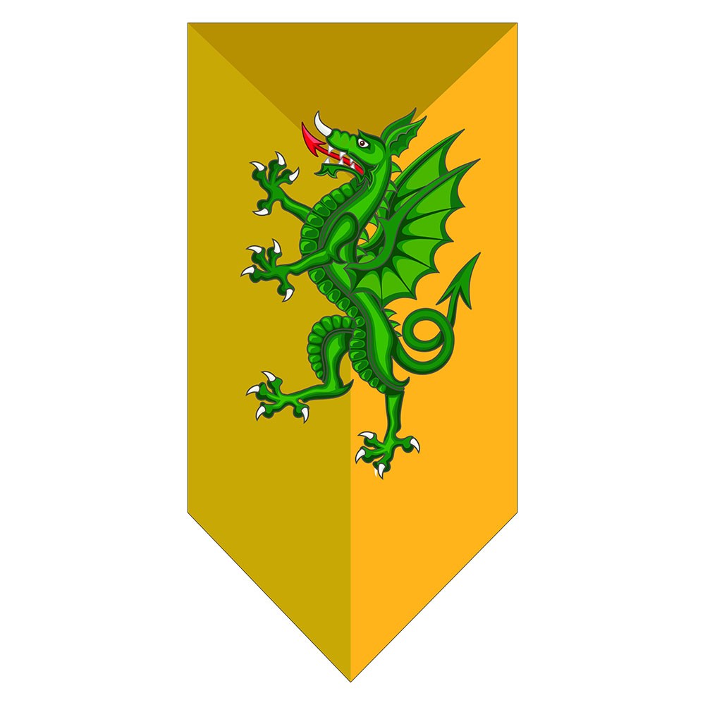 Estandarte Medieval Dragón Verde