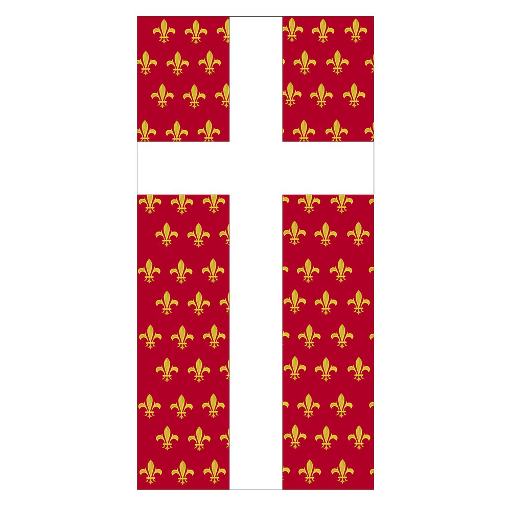 Estandarte Medieval Cruz sobre Flor de Lys