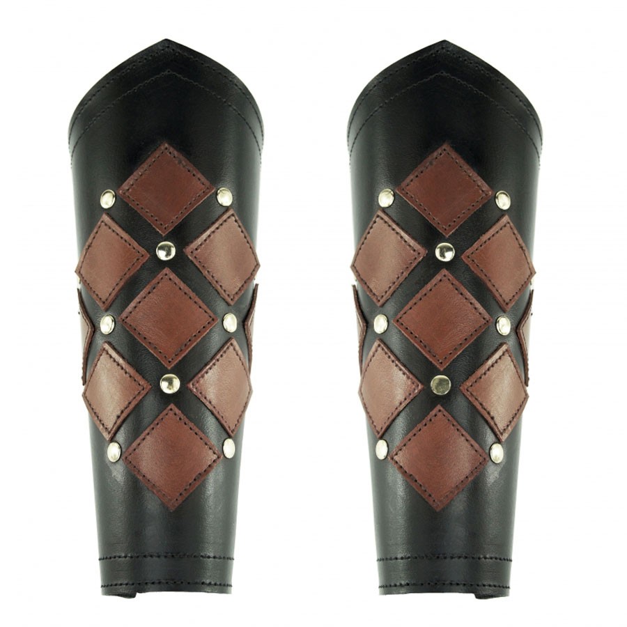 Brazaletes Medievales  Negro-Marrón chapones