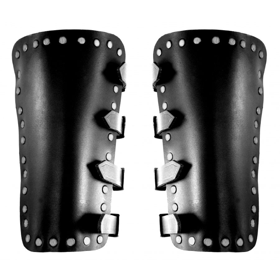 Brazaletes Medievales Mar en cuero negro