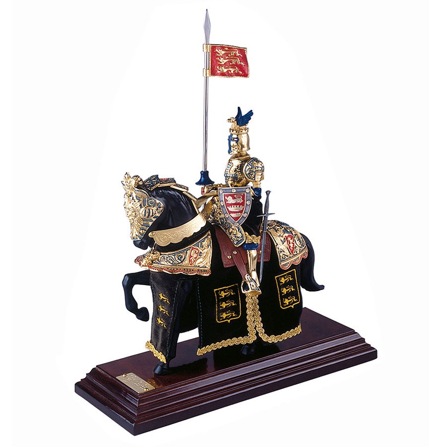 Armadura a caballo Casco de Dragón Dorado y Azul