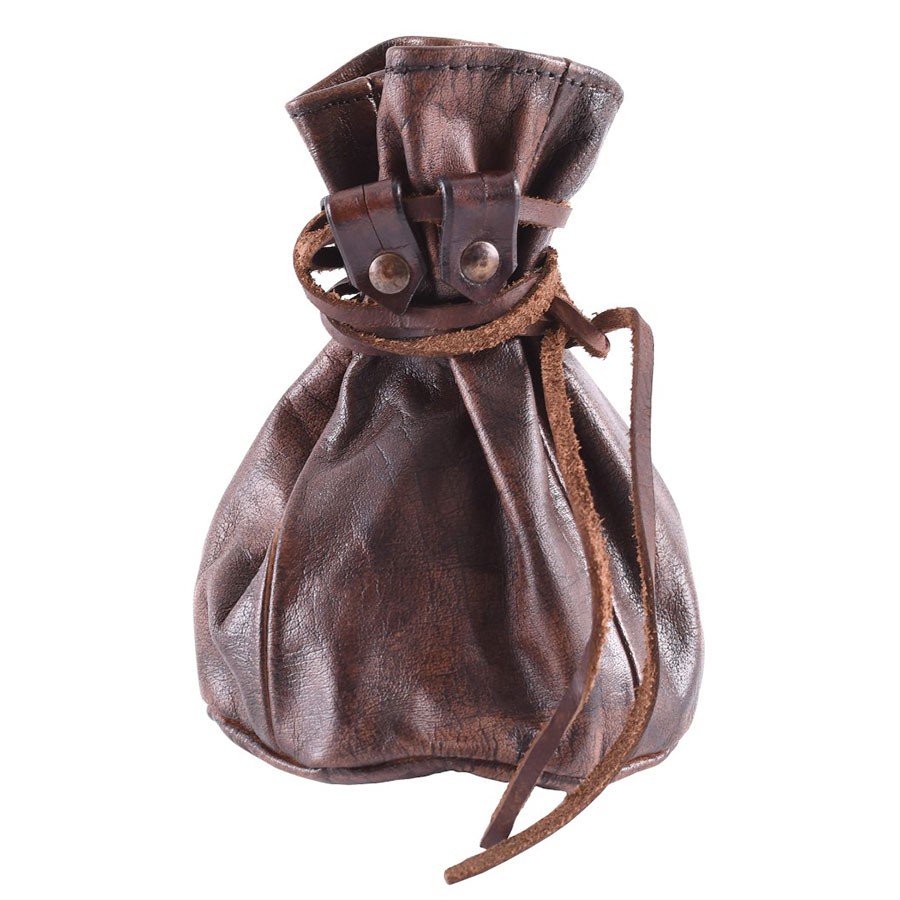 Bolsa grande de piel para monedas