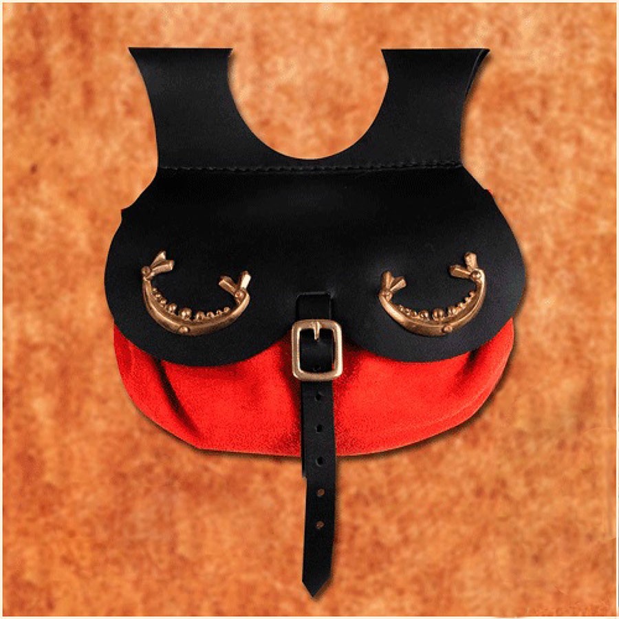 Bolso vikingo modelo Thane, color rojo