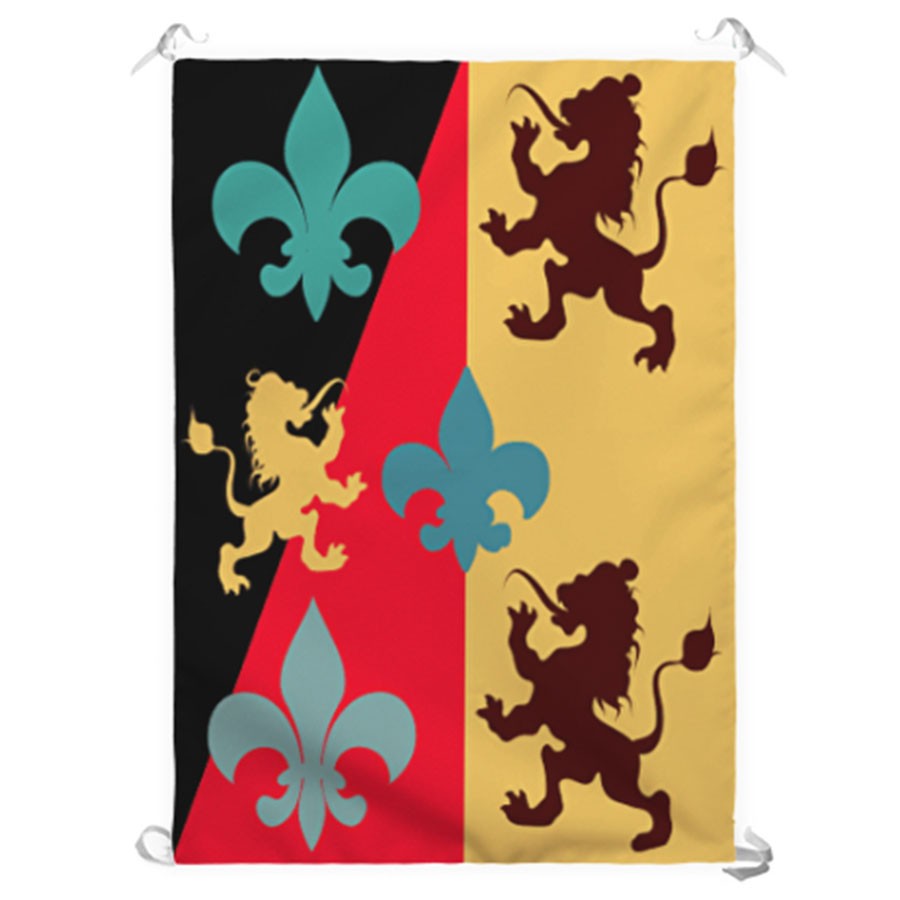 Estandarte Medieval León-Flor de Lis (70x100 cms.)