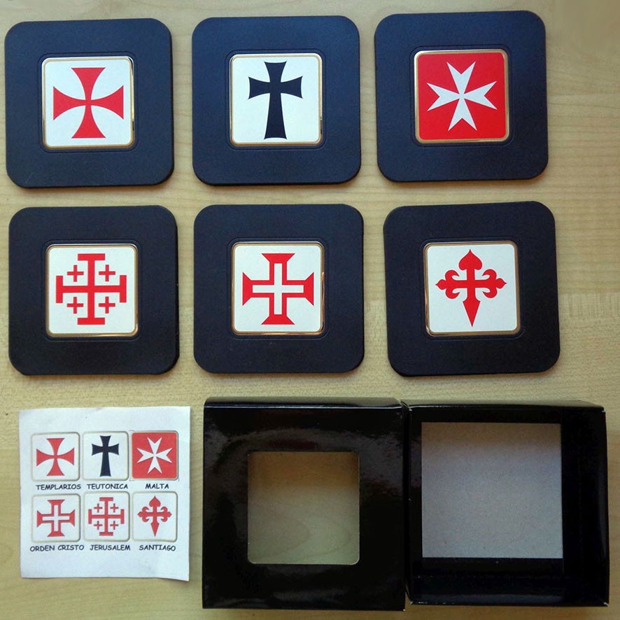 Colección 6 Posavasos con Cruces Templarias