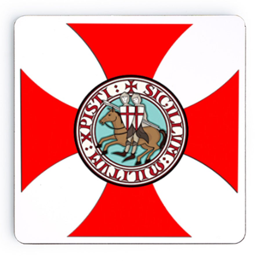 Posavasos Caballeros Templarios en madera, 9 cm.