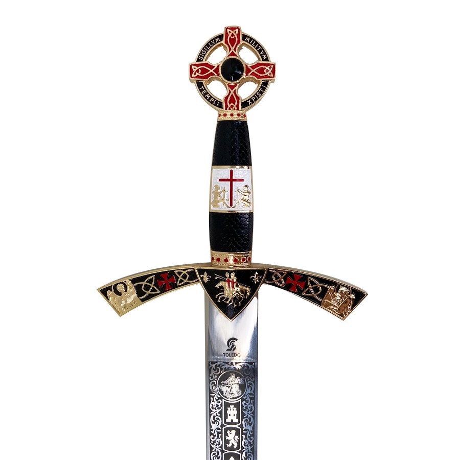 Espada Templaria decorada dorada
