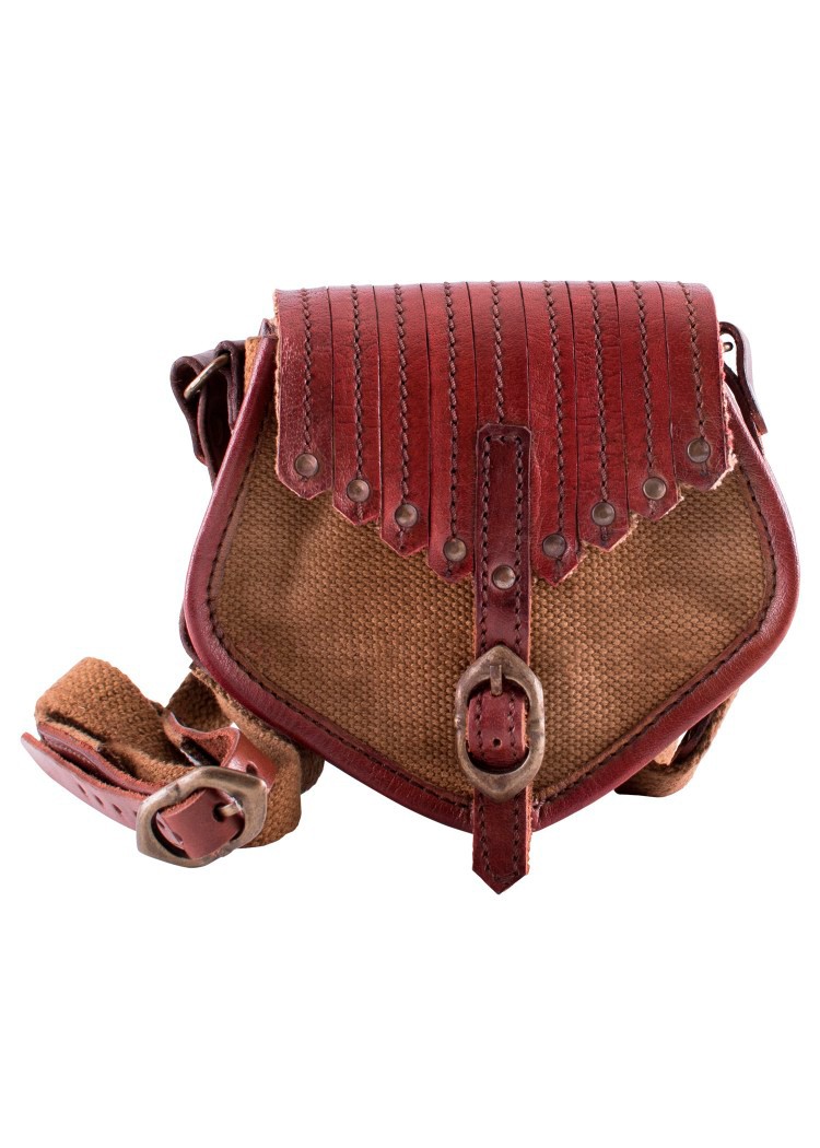Bolso vikingo de lona y cuero