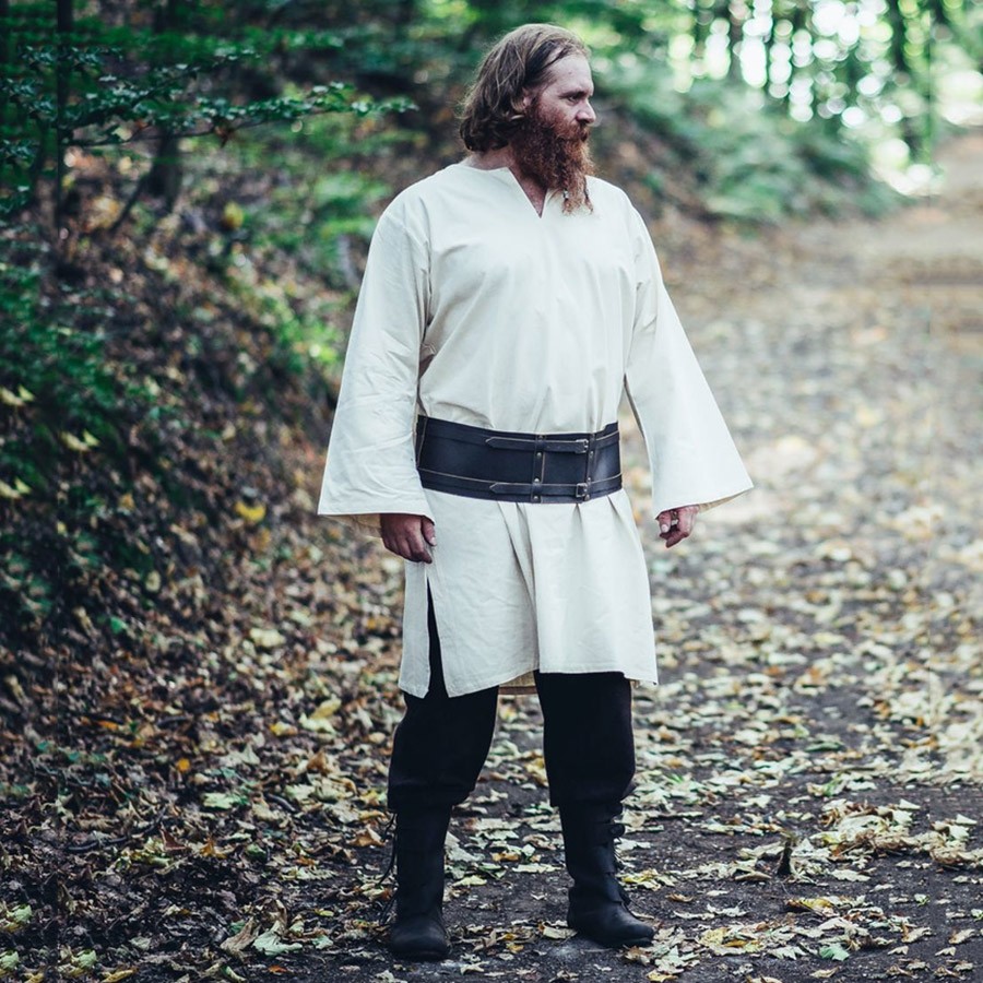 Túnica vikinga clásica Thor, blanco natural