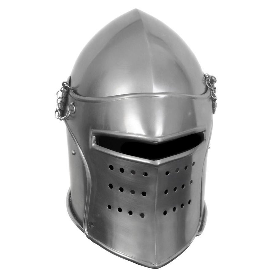 Bacinete de guerrero medieval, con visera