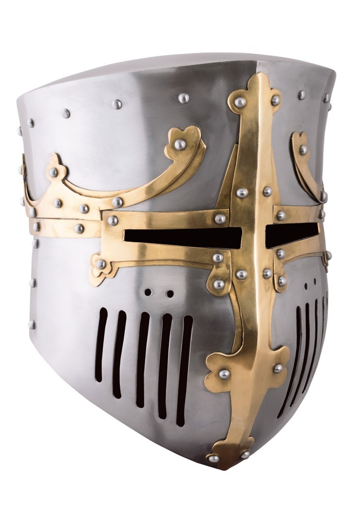Yelmo de los Cruzados con herrajes de latón, siglos XII-XIII