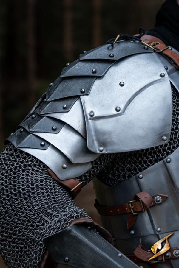 Hombreras medievales modelo Dreki, Pulido-Epic Dark