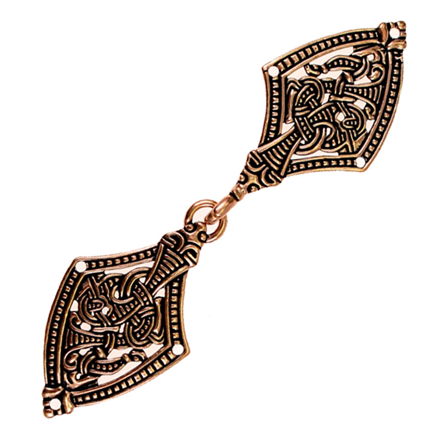 Broche cierre de capa vikinga Borre acabado latonado