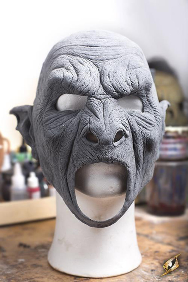 Máscara sin pintar Fantasía Orco Bestia, 59-61 cm.