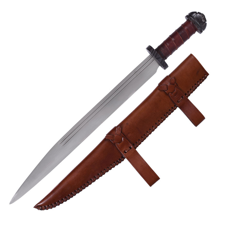 Espada Seax vikinga larga con funda