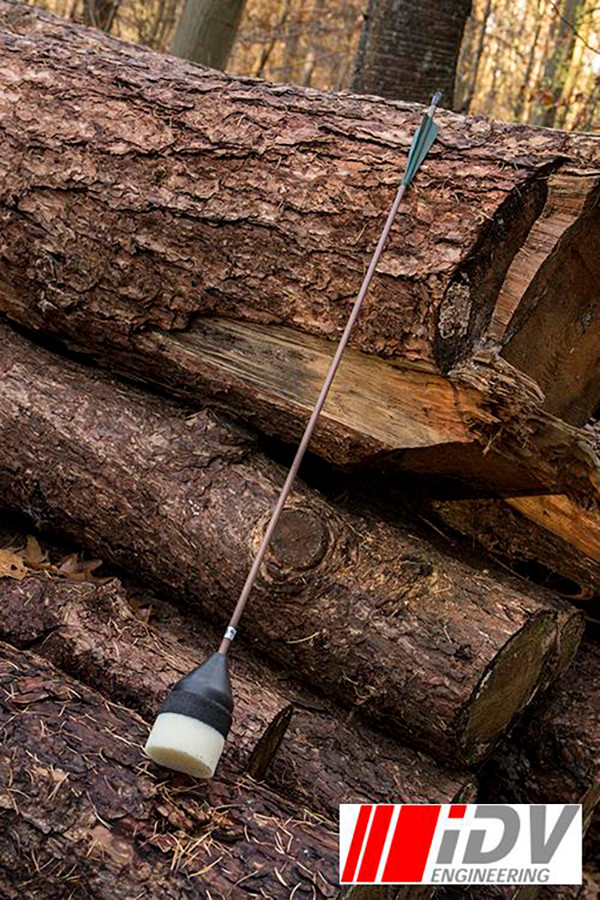 Flecha para arcos con cabeza plana, Marrón/Verde oscura