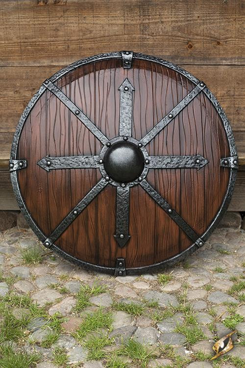 Escudo Krom Vikingo-Sajón en látex, ø95 cm.