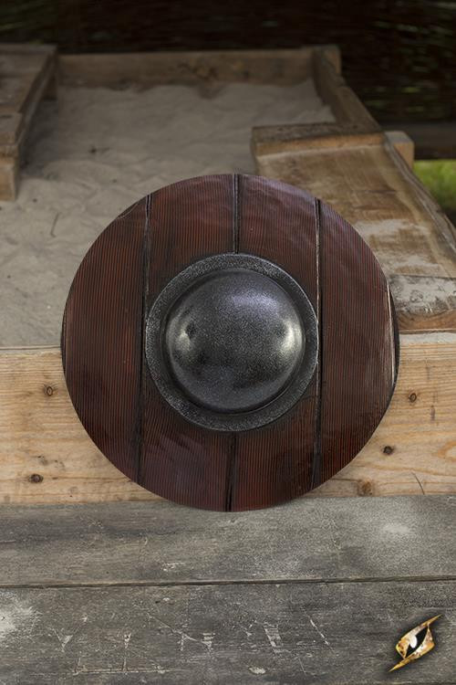 Broquel redondo, imitación madera, para LARP, ø 40 cm.
