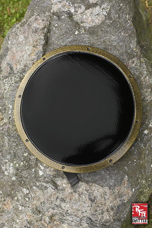 Broquel medieval negro en látex para LARP, ø36 cm