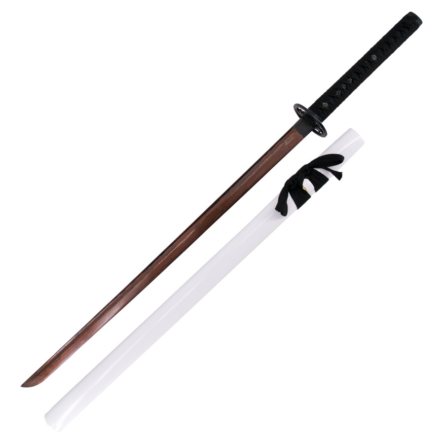 Katana funcional afilada, acero de damasco rojo