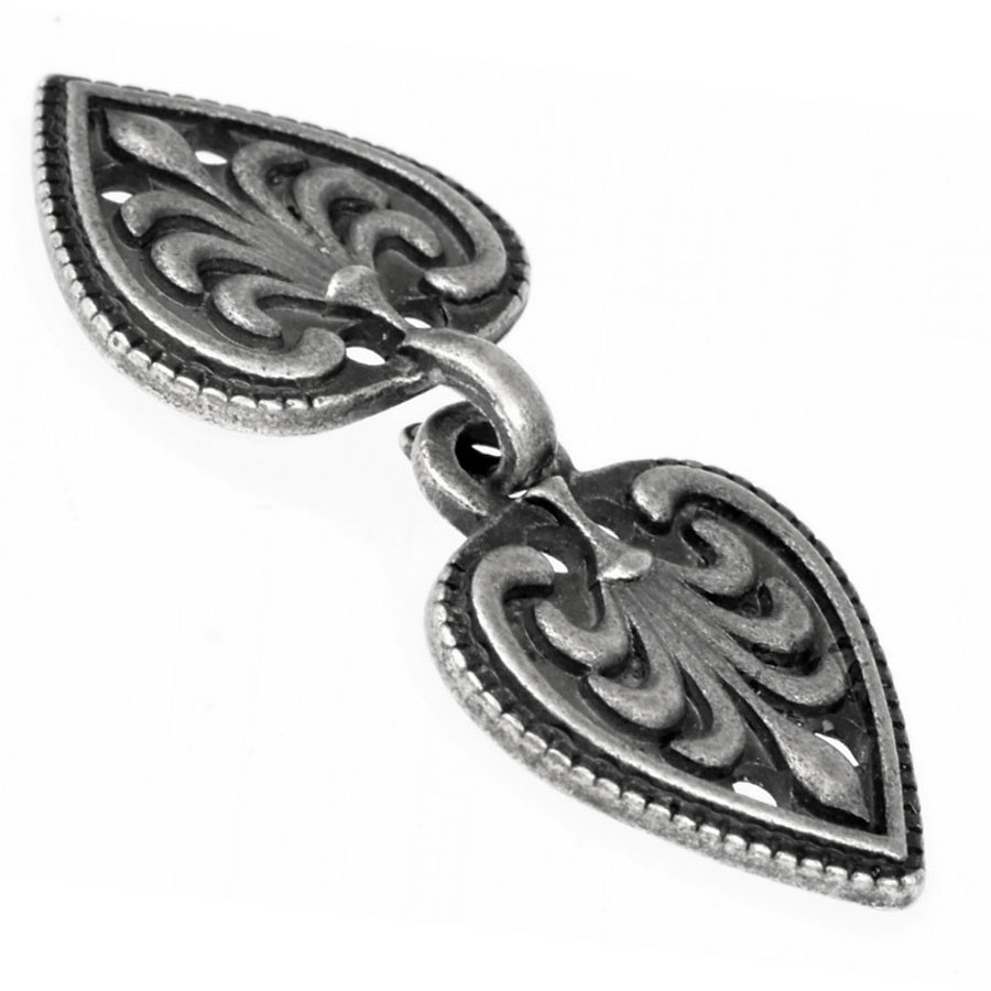 Cierre corazón-flor de lis vestido o capa Medieval y Renacentista