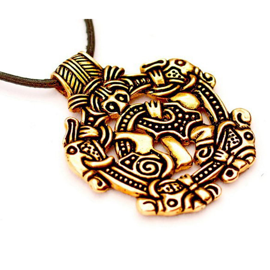 Colgante y amuleto de escudo vikingo Grifo, s. IX