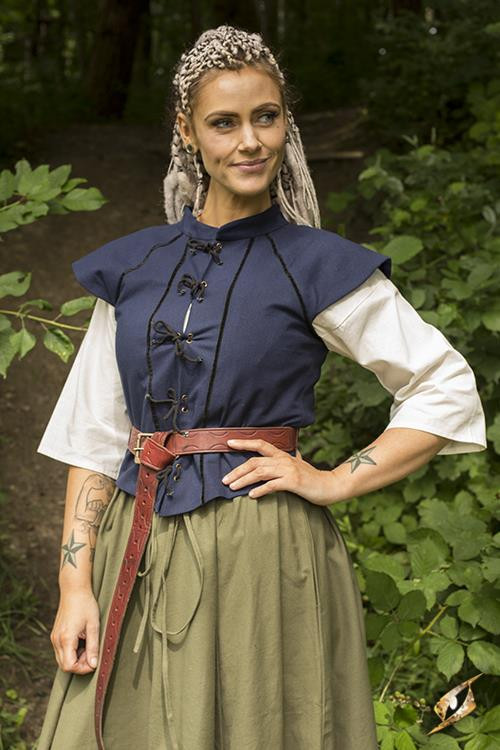 Chaleco medieval mujer Tristan en azul