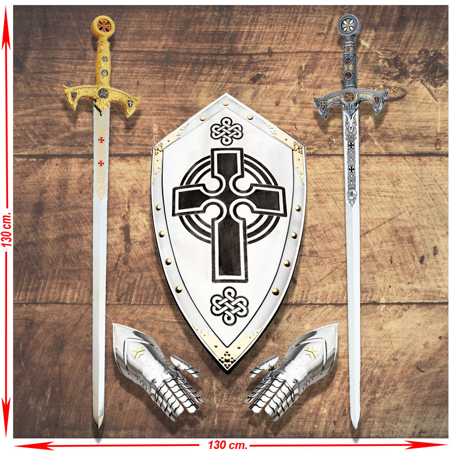 Panoplia del Gran Maestre del Temple y sus caballeros templarios