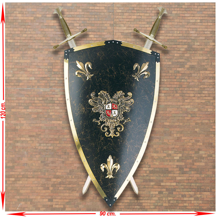 Panoplia medieval 2 Espadas + Escudo Carlos V