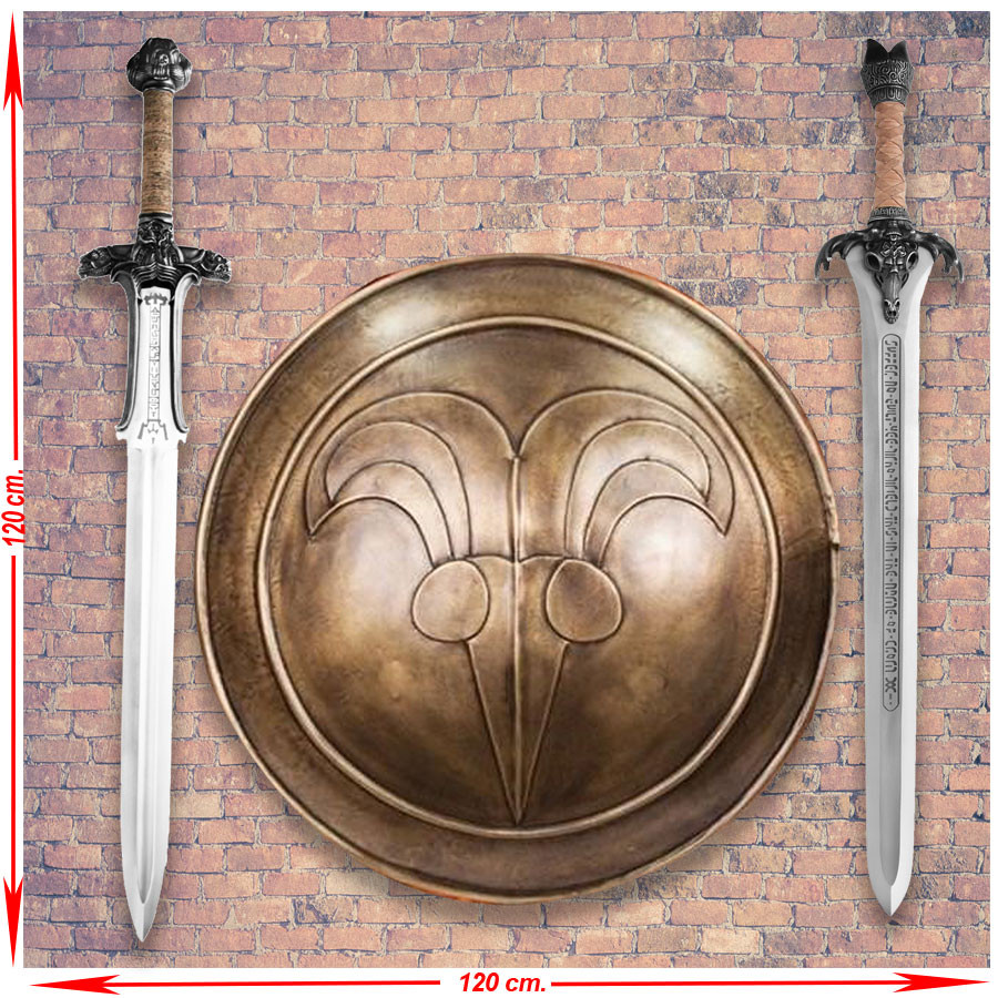 Panoplia Conan El Bárbaro con espadas y escudo Cimerio