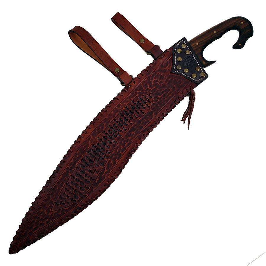 Falcata íbera artesanal funcional con vaina, hoja 60 cm.