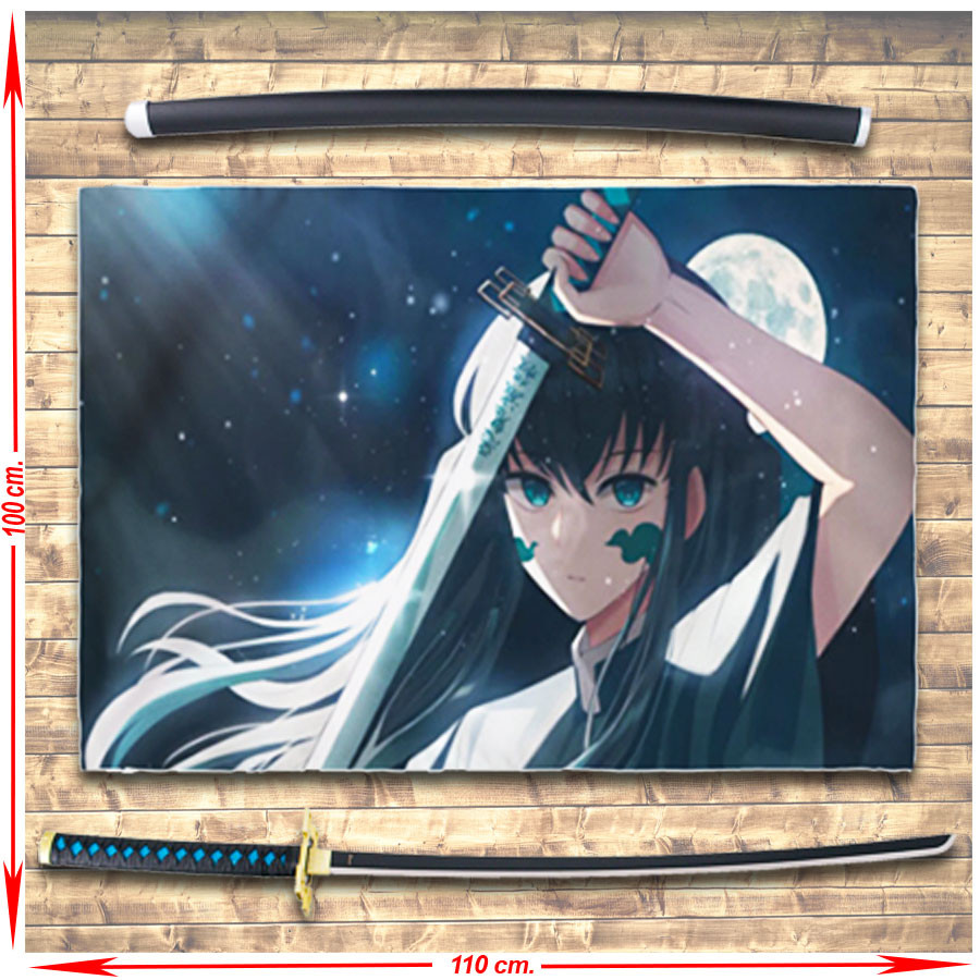 Pack estandarte + katana de Tokitou Muichirou de Demon Slayer