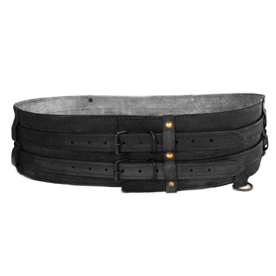 Cinturón robusto tipo vikingo modelo Sif, negro