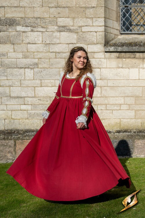 Vestido Medieval Lucrecia Rojo emperador
