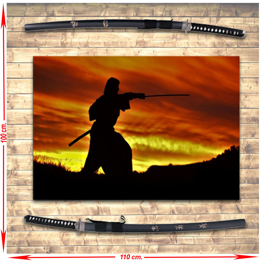 Pack Estandarte amanecer + Katana Espíritu + Katana Corage Último Samurai