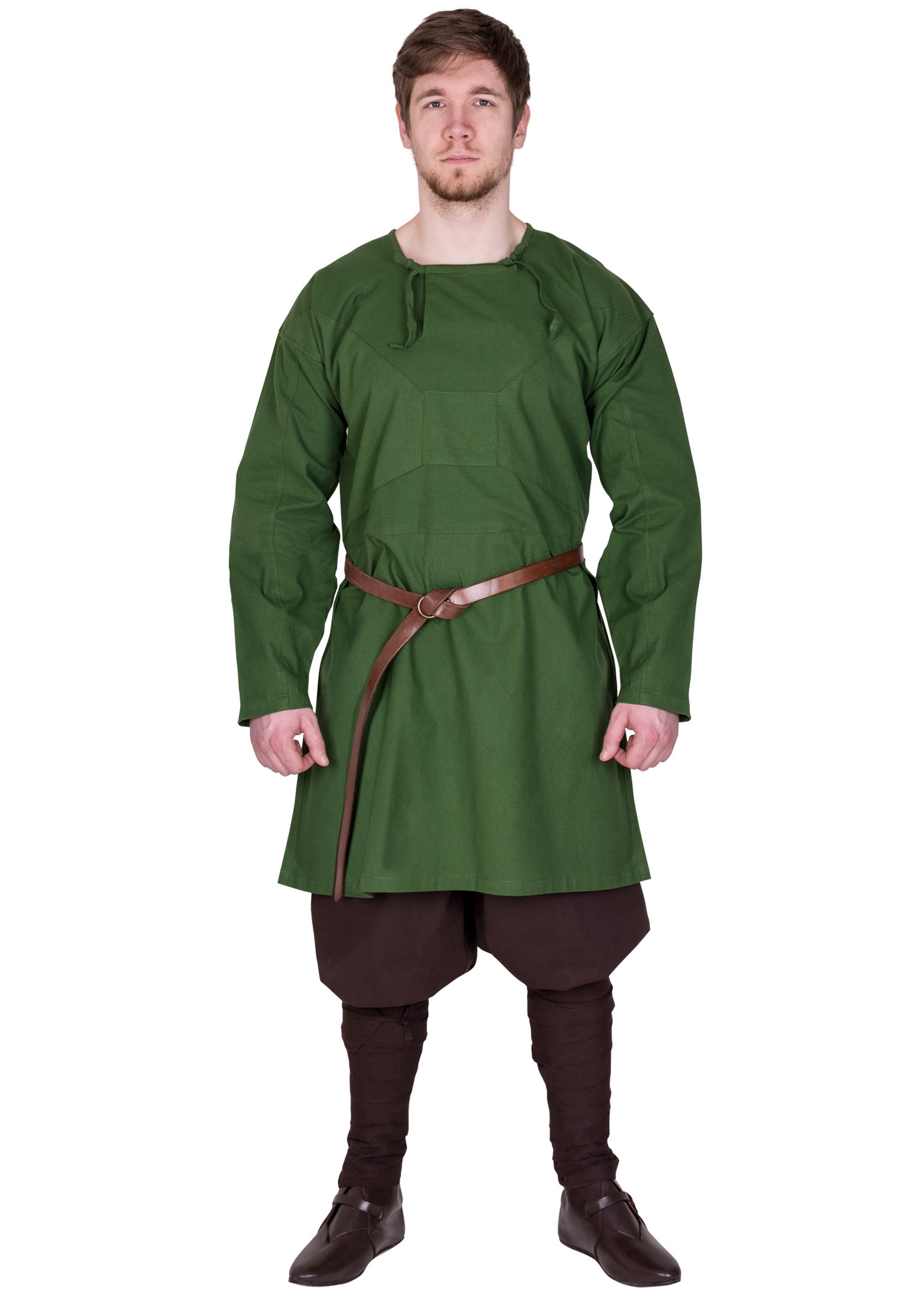 Túnica vikinga manga larga modelo Viborg, verde