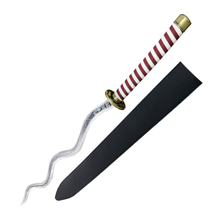Katana de Obanai Iguro Demon Slayer, acabado plata