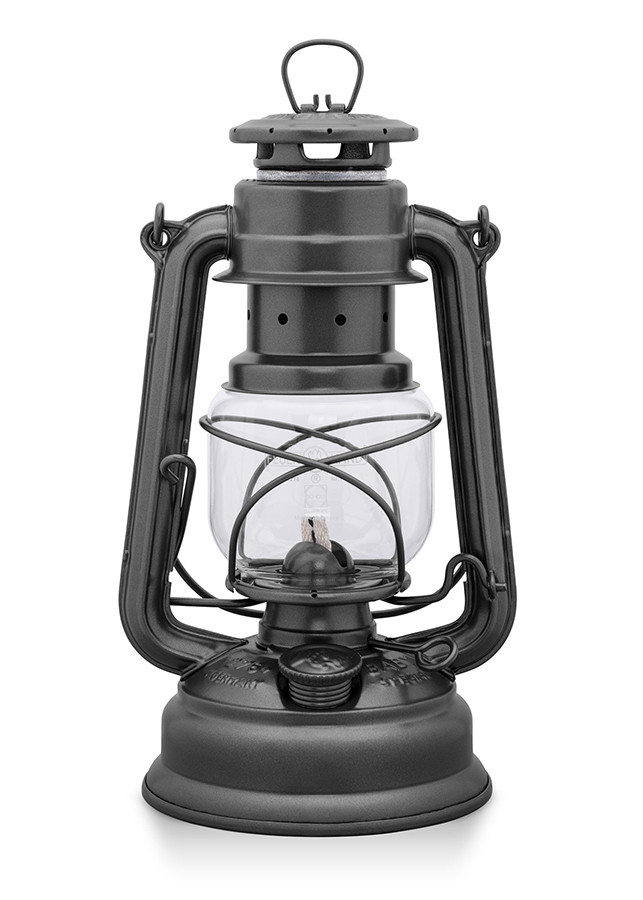 Lámpara de aceite Feurhand Storm 276, acabado acero