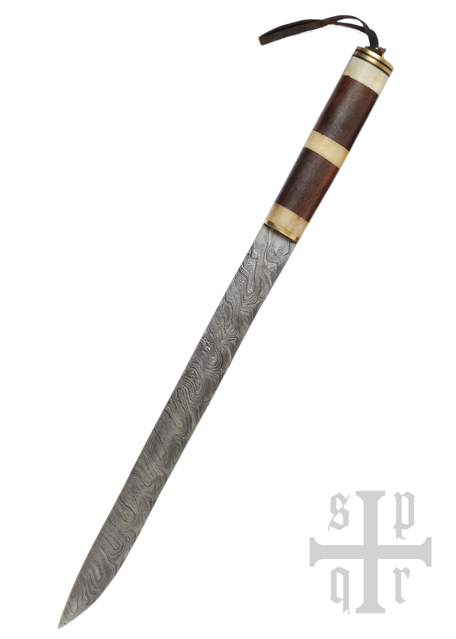 Cuchillo vikingo largo tipo Seax, Acero de Damasco