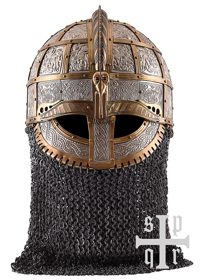 Casco vikingo decorado Valsgärde, Suecia S. VII