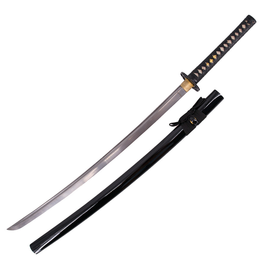 Katana funcional hoja acero damasco y vaina lacada