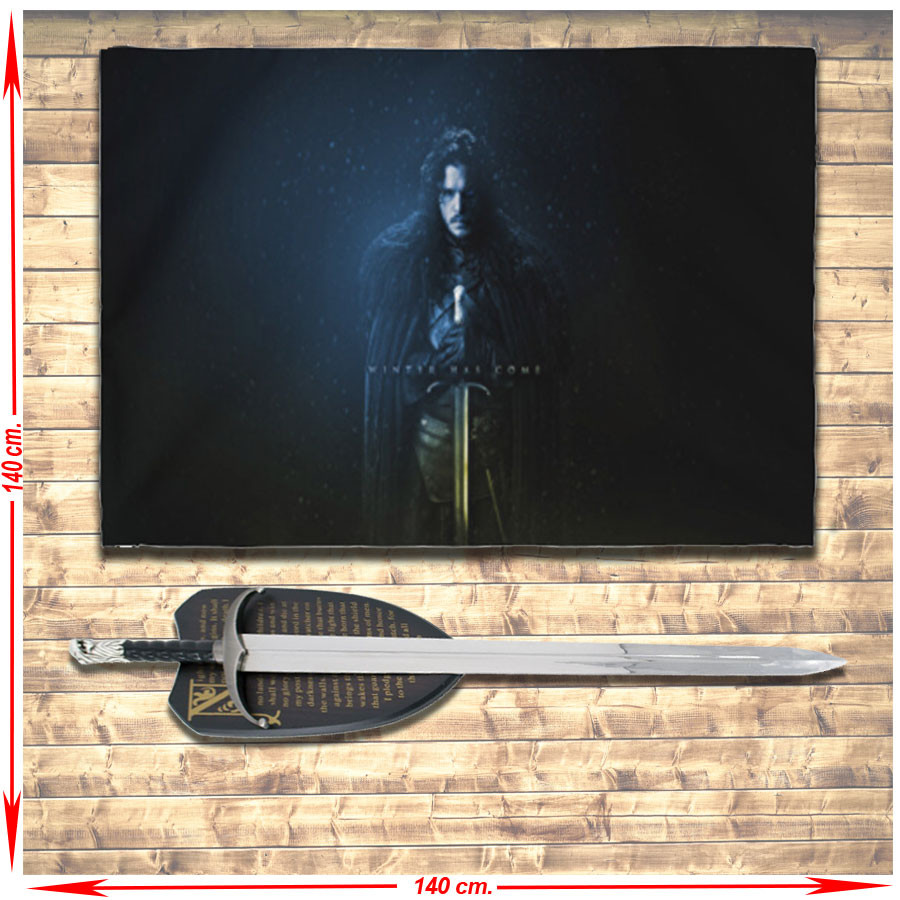 Pack estandarte y espada con soporte de Jon Snow, Juego de Tronos