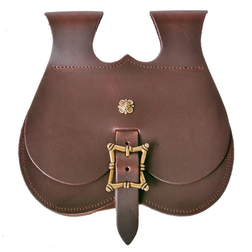 Bolsa Medieval siglos XV-XVI en piel (22 x 22 cm.)