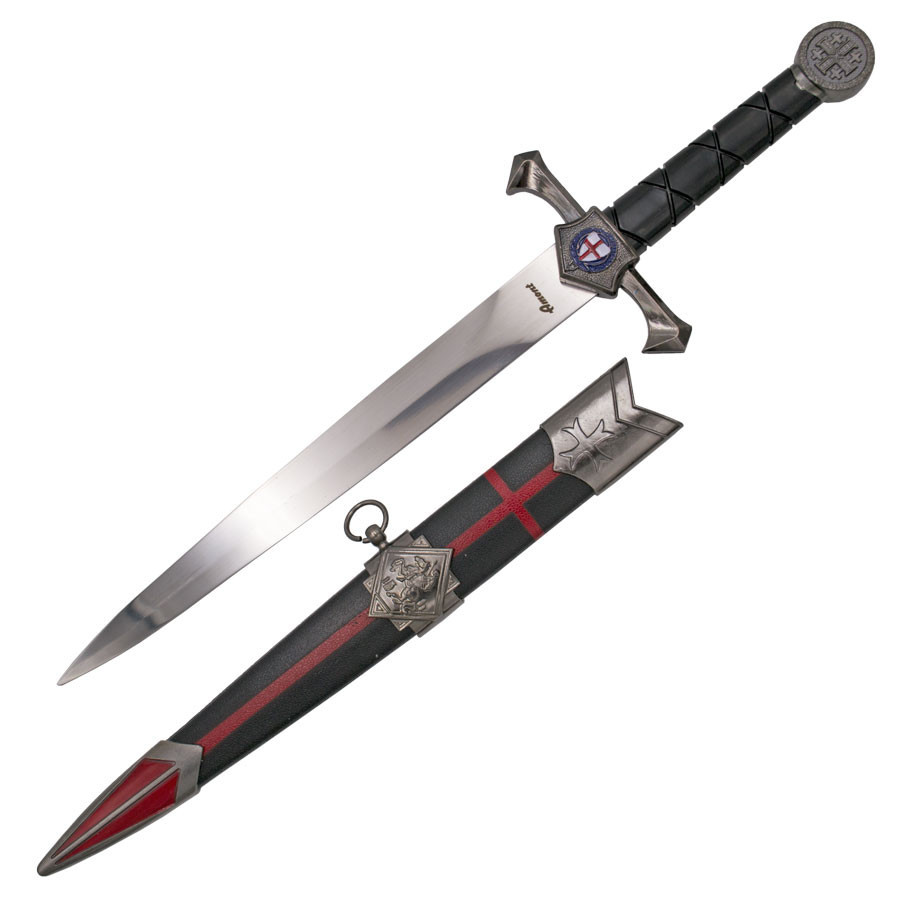 Daga medieval Templaria guarda escudo cruz